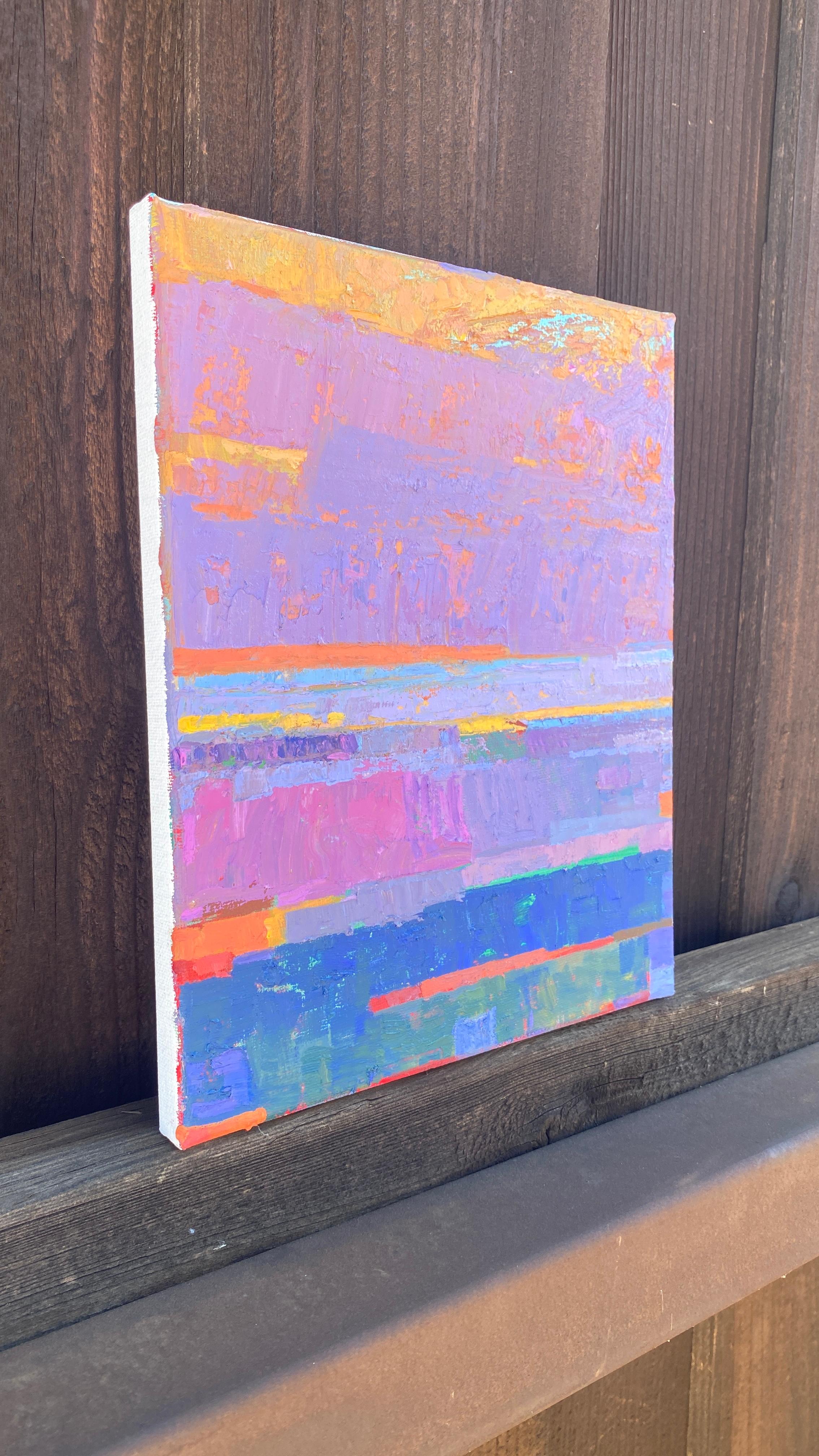 Nuvole viola, pittura a olio astratta - Painting di Srinivas Kathoju