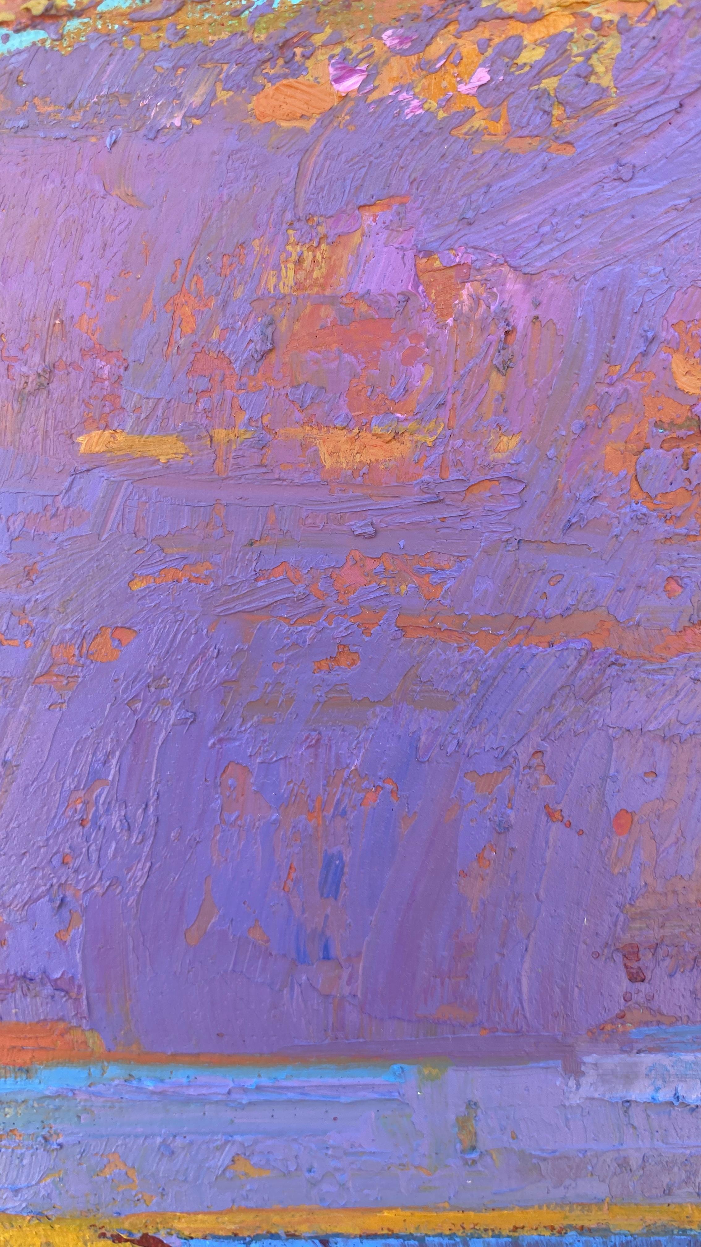 Nuvole viola, pittura a olio astratta - Abstract Painting Viola di Srinivas Kathoju