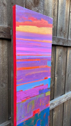 La raya dorada 1, Pintura al óleo abstracta