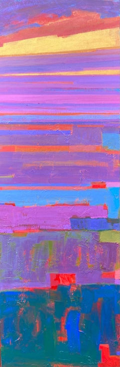 The Golden Stripe 1, peinture à l'huile abstraite