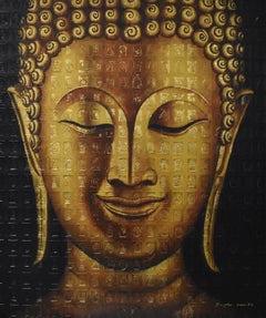Radiants strahlender innerer Frieden, goldener Dharma in Gold und Bronze in ruhiger Umgebung