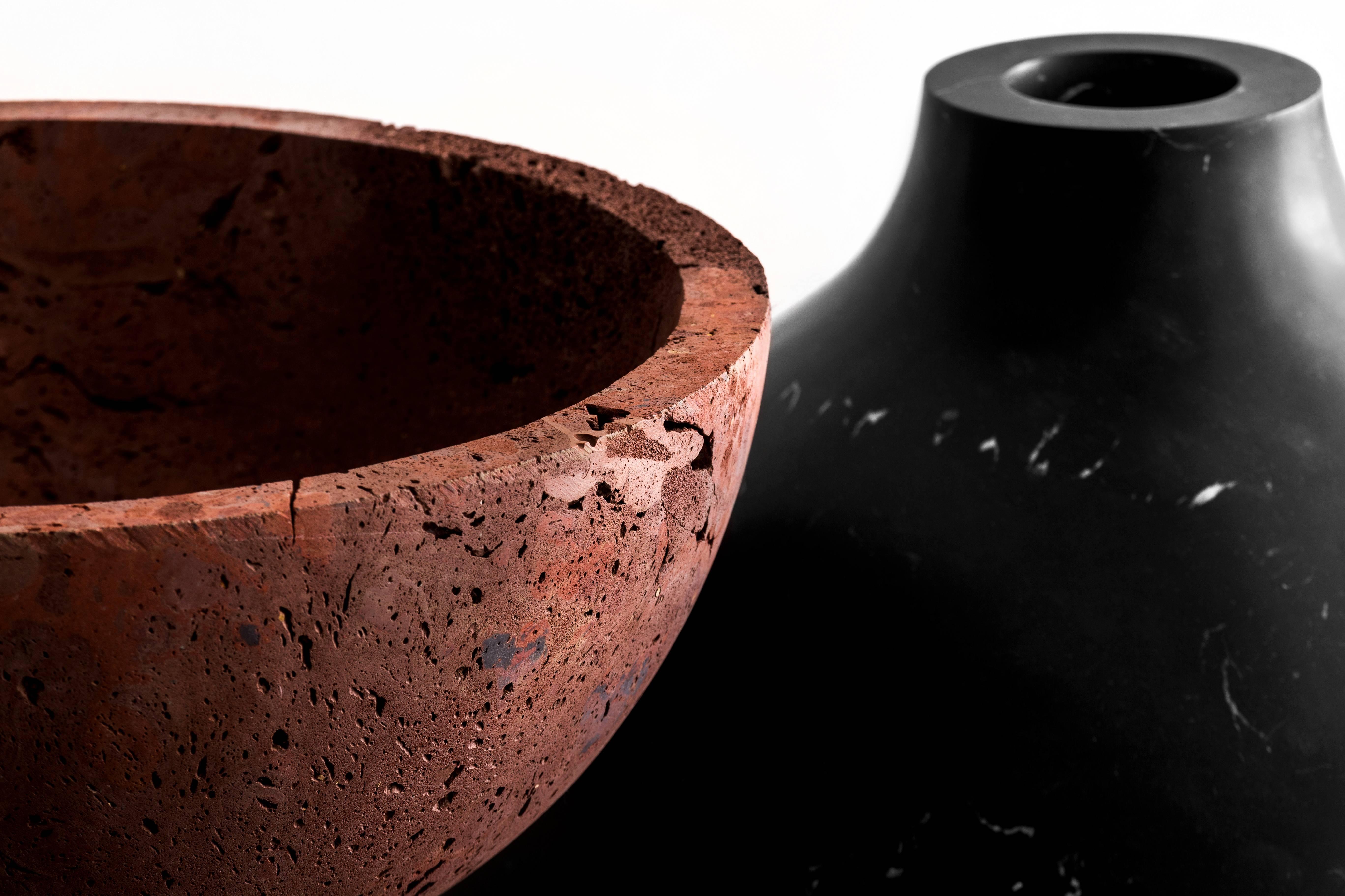Mexican S.R.O. Rito Black Marble Vessel #4 'Small' by Ewe Studio For Sale