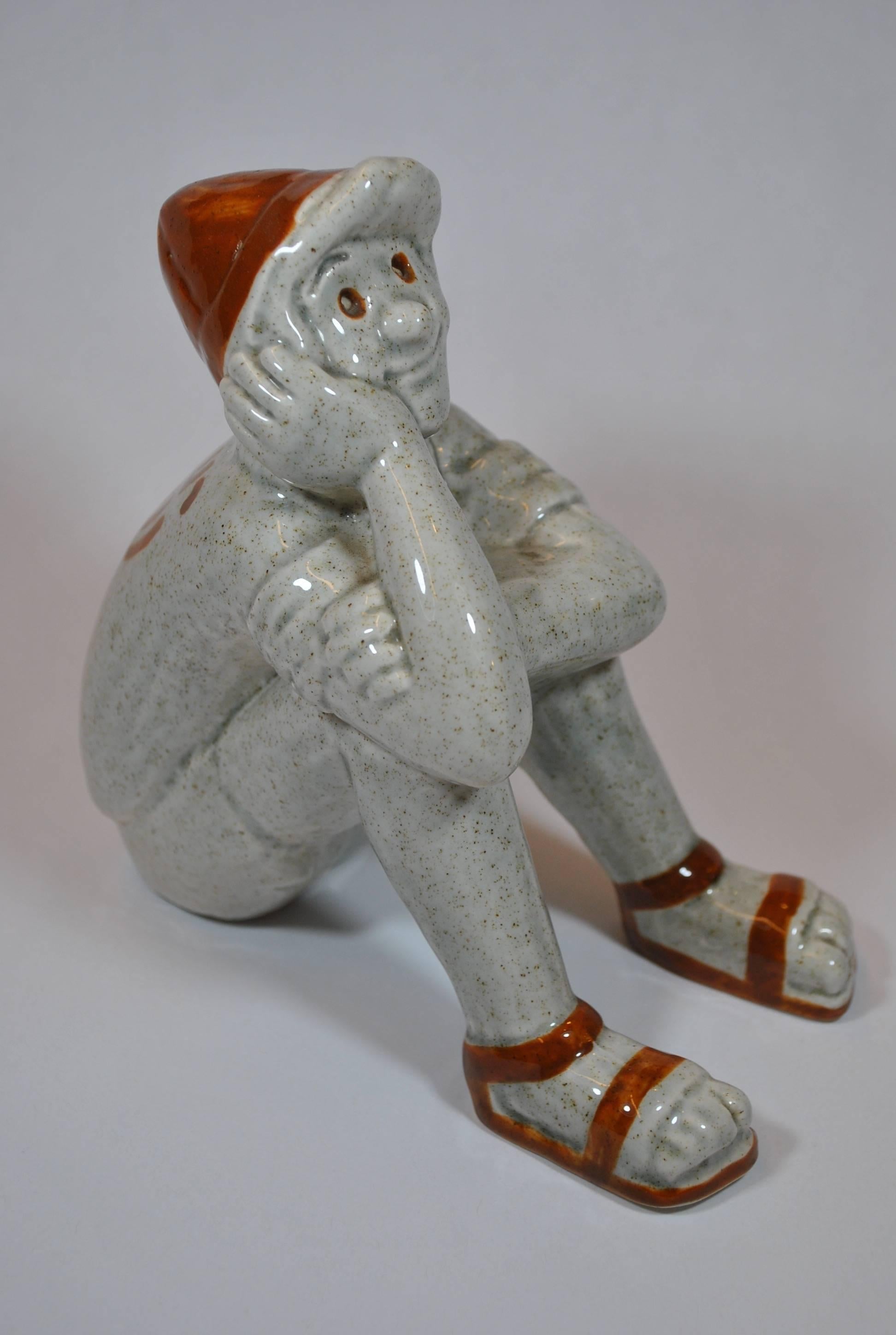 “Srulik” (nickname for Israel) ceramic cartoon character created in 1956 by the Israeli (Hungarian born) Kariel Gardosh “Dosh”. This character appeared for many years in the Israeli “Maariv” and “Jerusalem Post” newspapers, and conveys the essence