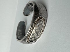 SS/14K Mixed Metals Silver and 14K Solid Gold Hinge Bangle