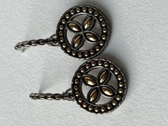 SS/18K 925 Sterling Silver and 18K Yellow Gold Dot Flower Earrings John Hardy