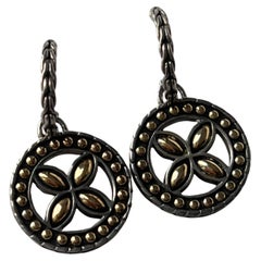 SS/18K 925 Sterling Silver and 18K Yellow Gold Dot Flower Earrings John Hardy