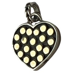 SS/18K Sterling Silver and 18 Yellow Gold Dot Heart Pendant John Hardy