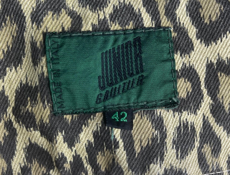 SS 1989 Junior Gaultier Leopard Denim Jacket  For Sale 3