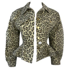 90's Junior Gaultier Leopard Denim Jacket 