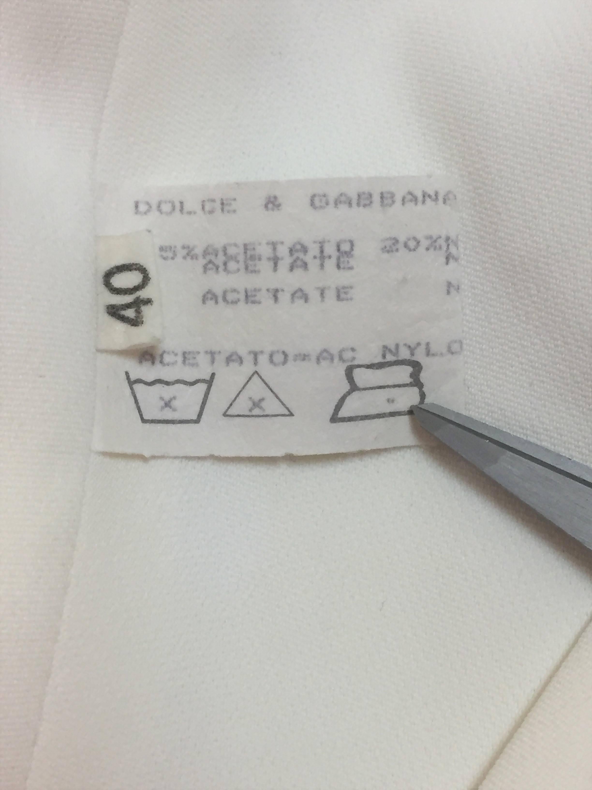 S/S 1992 Dolce & Gabbana Runway Pin-Up Ivory Crop Top High Waist Mini Skirt Set In Good Condition In Yukon, OK