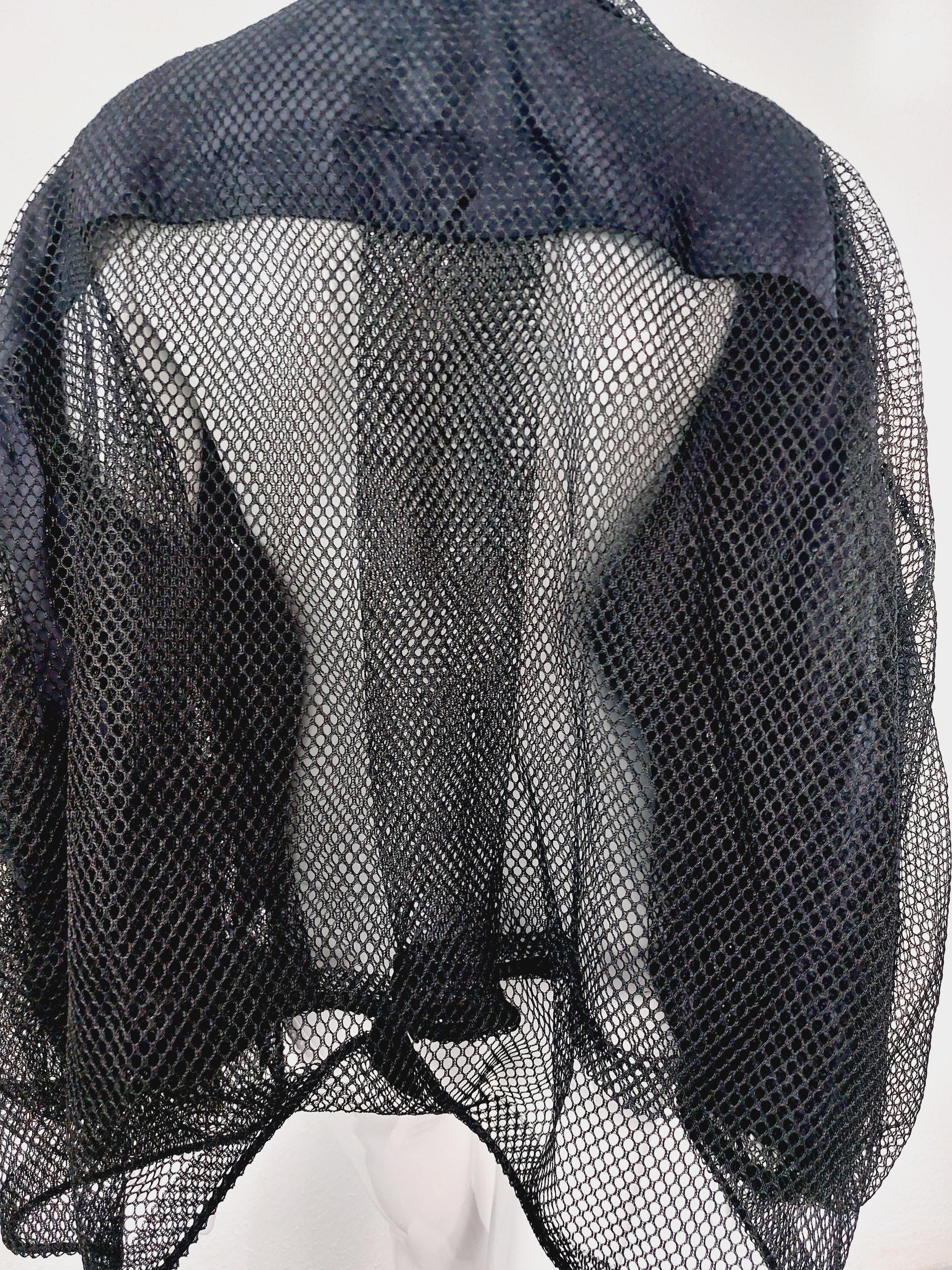 SS 1992 Runway Issey Miyake Double Layered Mesh Fishnet Net Tactical Nylon Cargo For Sale 7