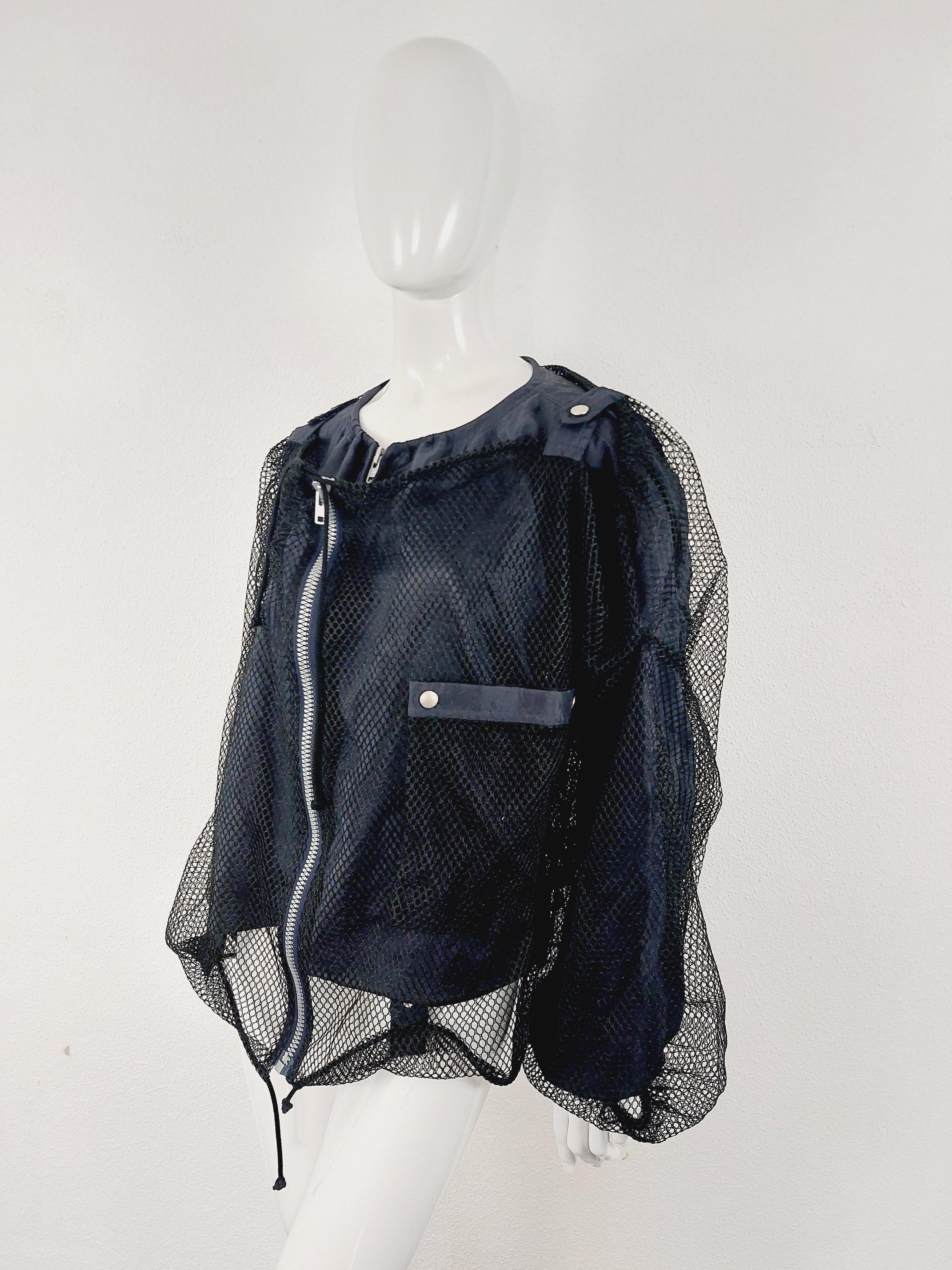 SS 1992 Runway Issey Miyake Double Layered Mesh Fishnet Net Tactical Nylon Cargo For Sale 2