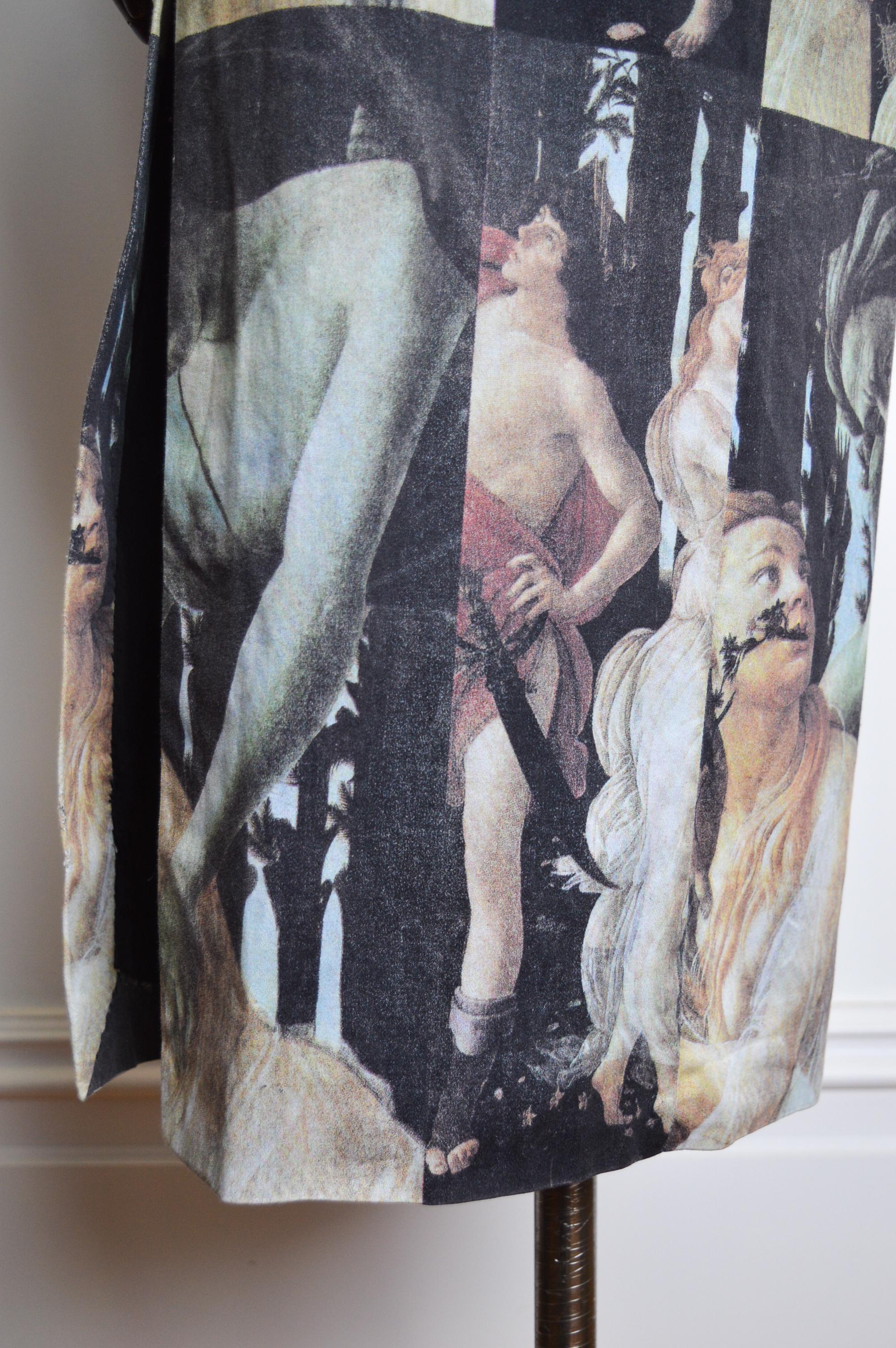 SS 1993 DOLCE & GABBANA Body con Botticelli Primavera Art Runway cocktail Dress For Sale 8