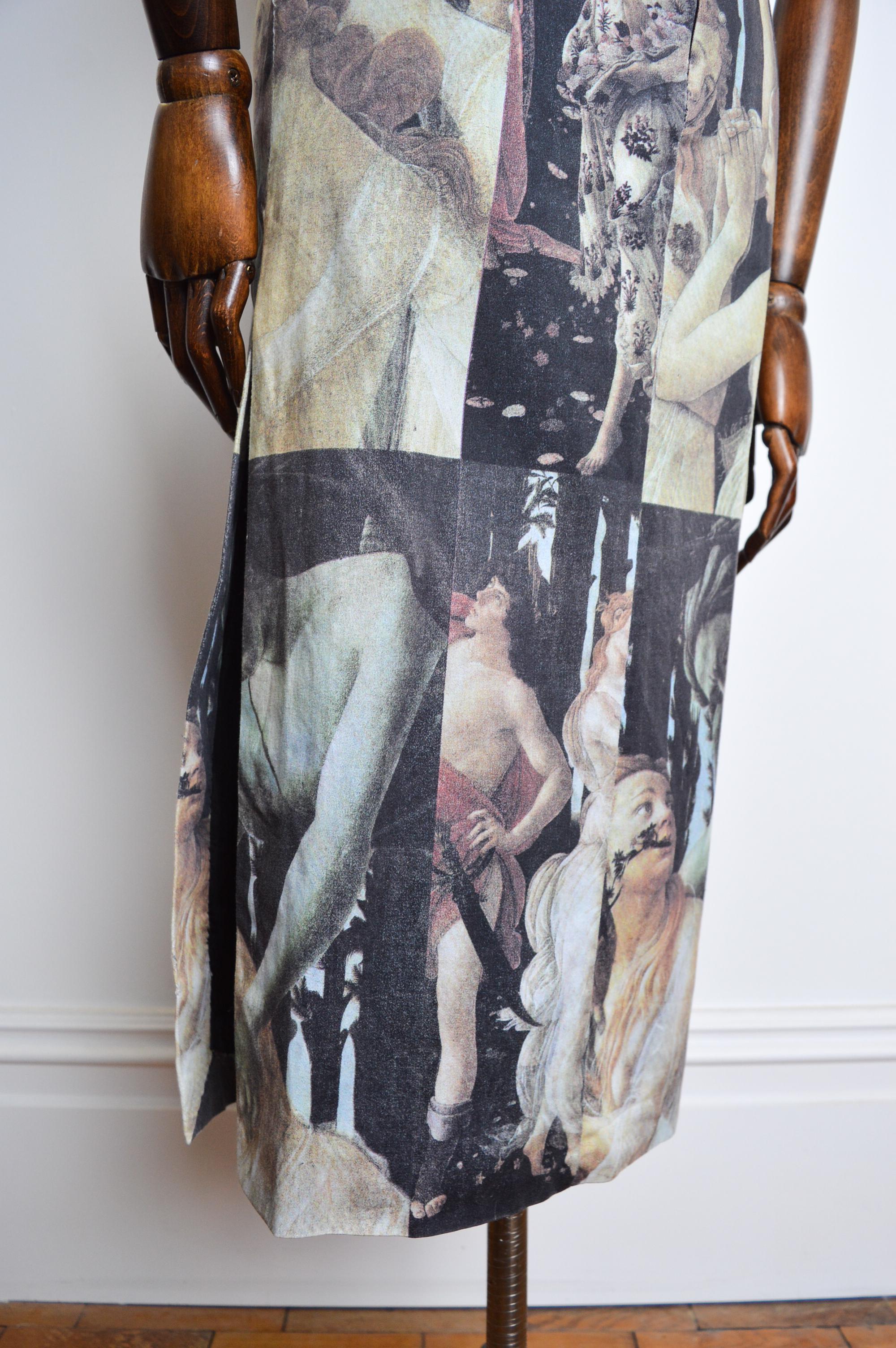 SS 1993 DOLCE & GABBANA Body con Botticelli Primavera Art Runway cocktail Dress For Sale 13