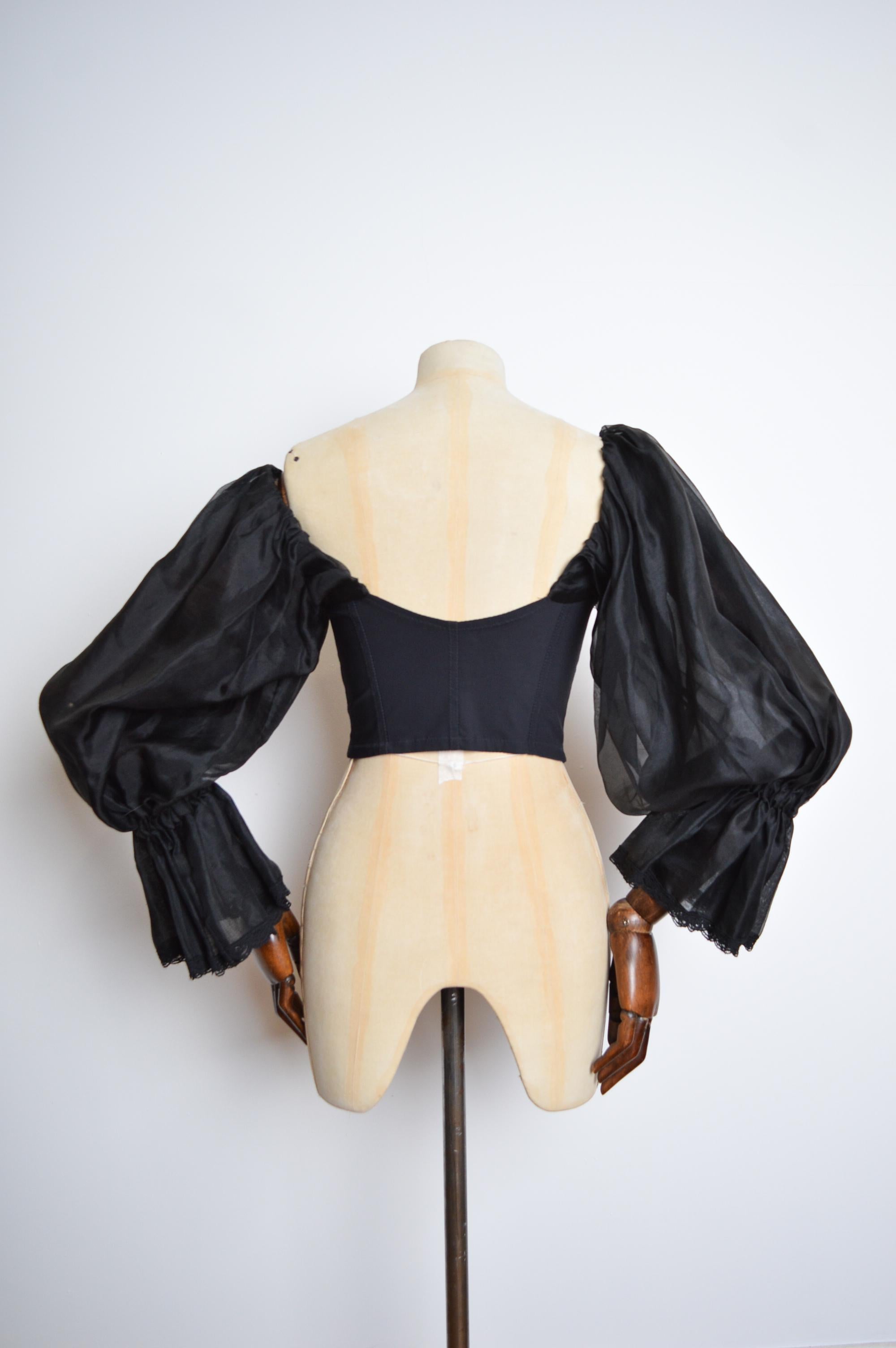 SS 1993 DOLCE & Gabbana Camicetta ricamata con corsetto in vendita 7