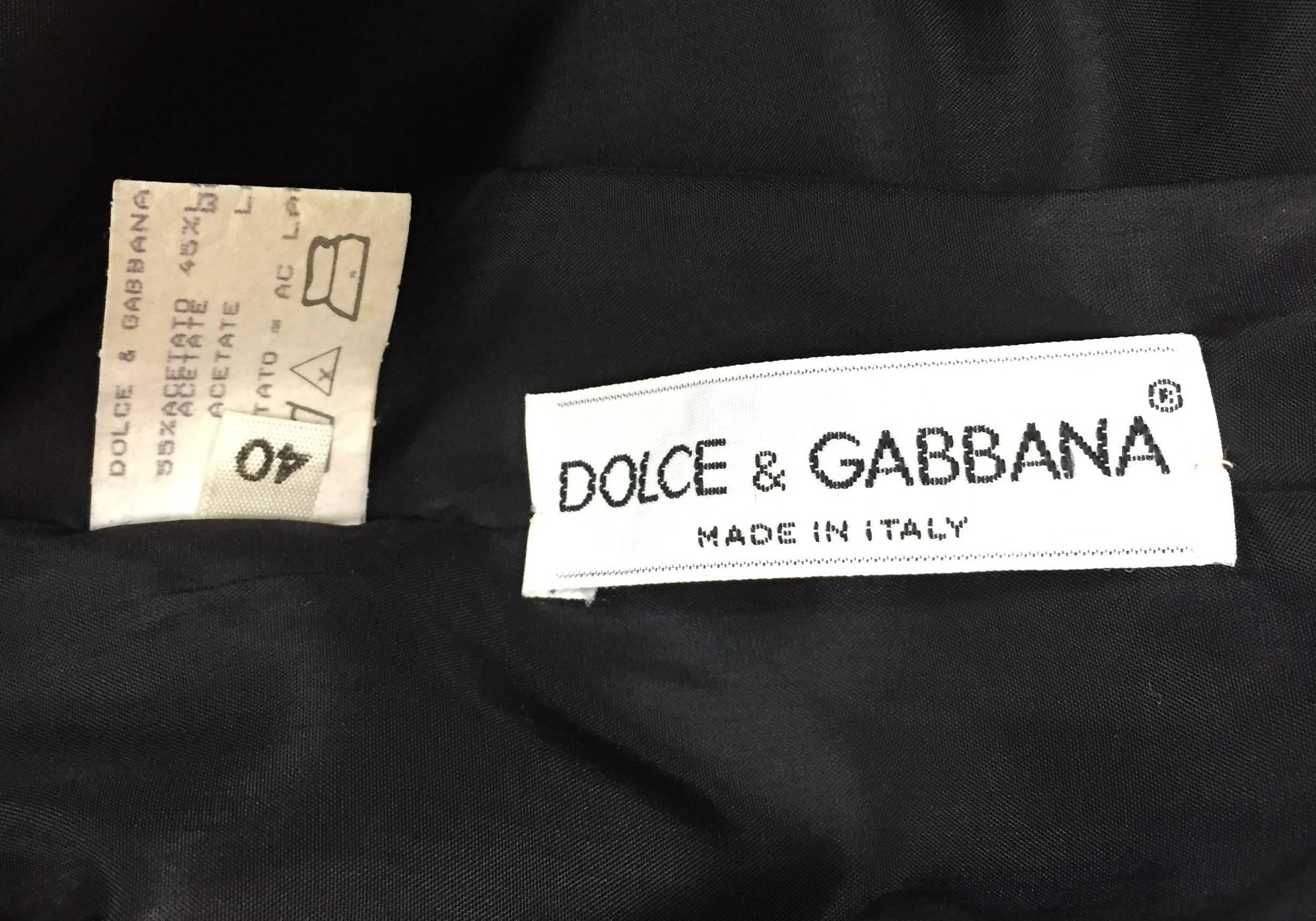 Dolce & Gabbana Brown Faux Fur Black Long Sleeved Mini Dress, S / S 1995  In Good Condition In Yukon, OK