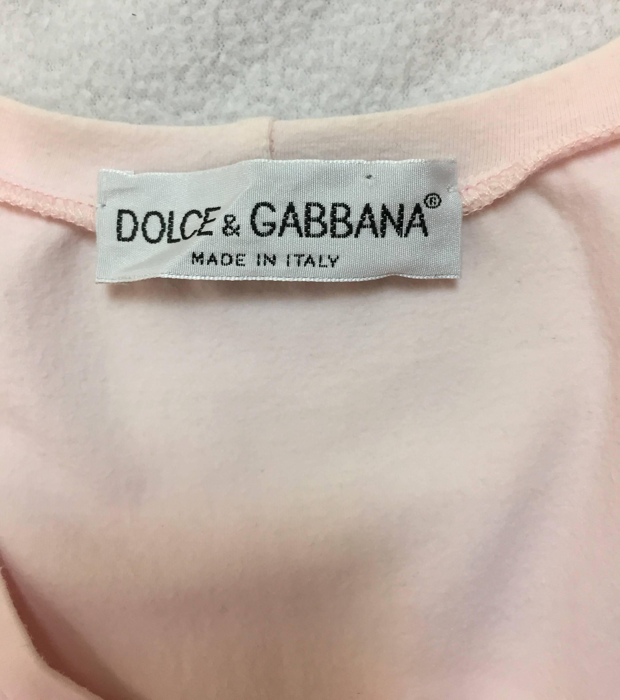 Beige S/S 1995 Dolce & Gabbana Semi Sheer Baby Pink Long Bodycon Wiggle Dress