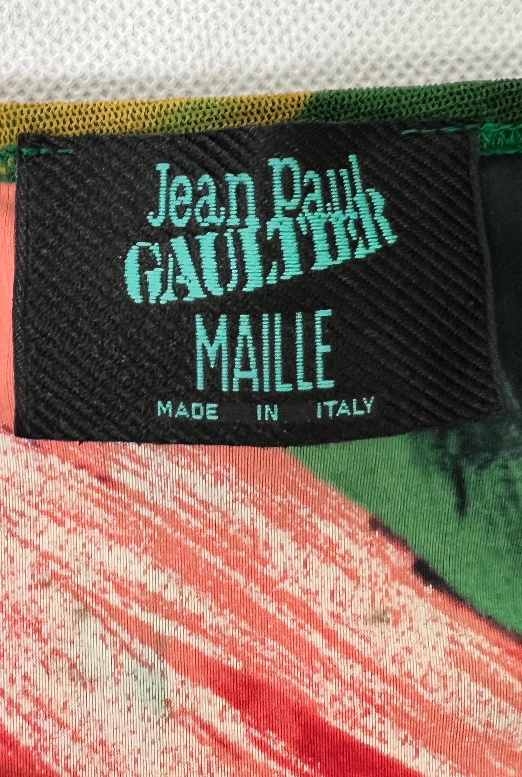 SS 1996 Jean Paul Gaultier - Ensemble en maille imprimé flamant rose en vente 4