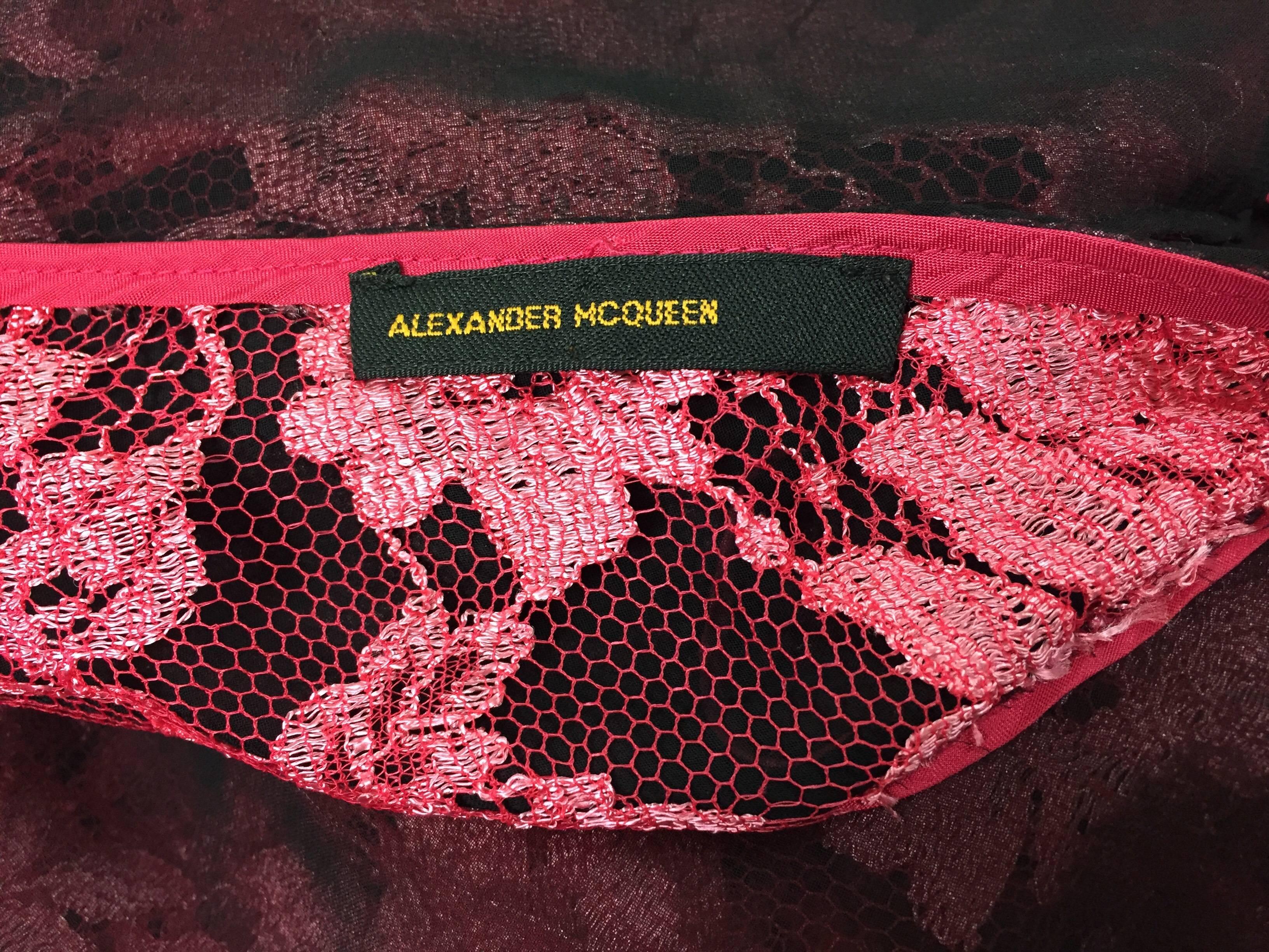 alexander mcqueen red lace dress