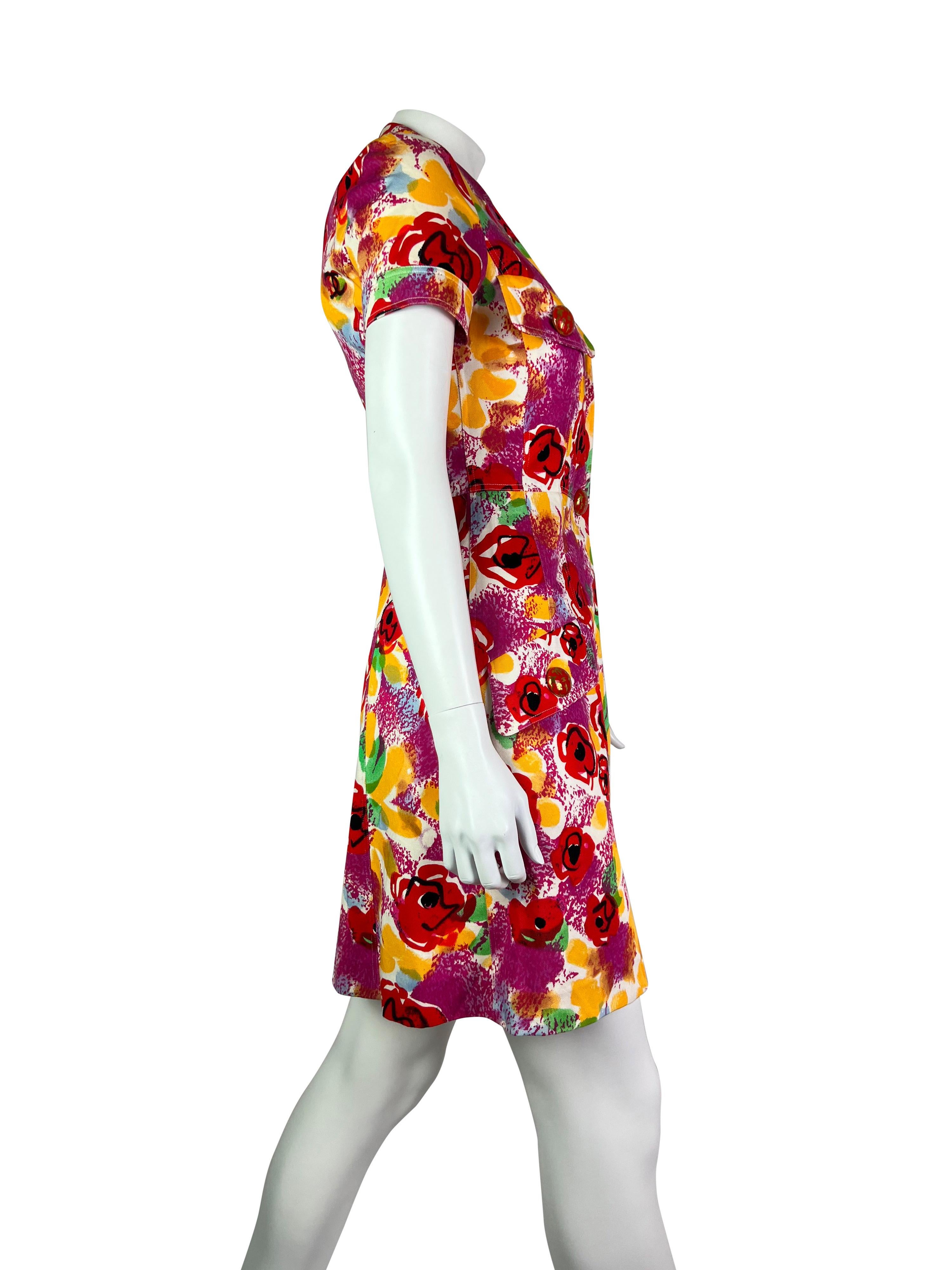 SS 1997 RTW Chanel by Karl Lagerfeld Camelia Print Dress For Sale at ...