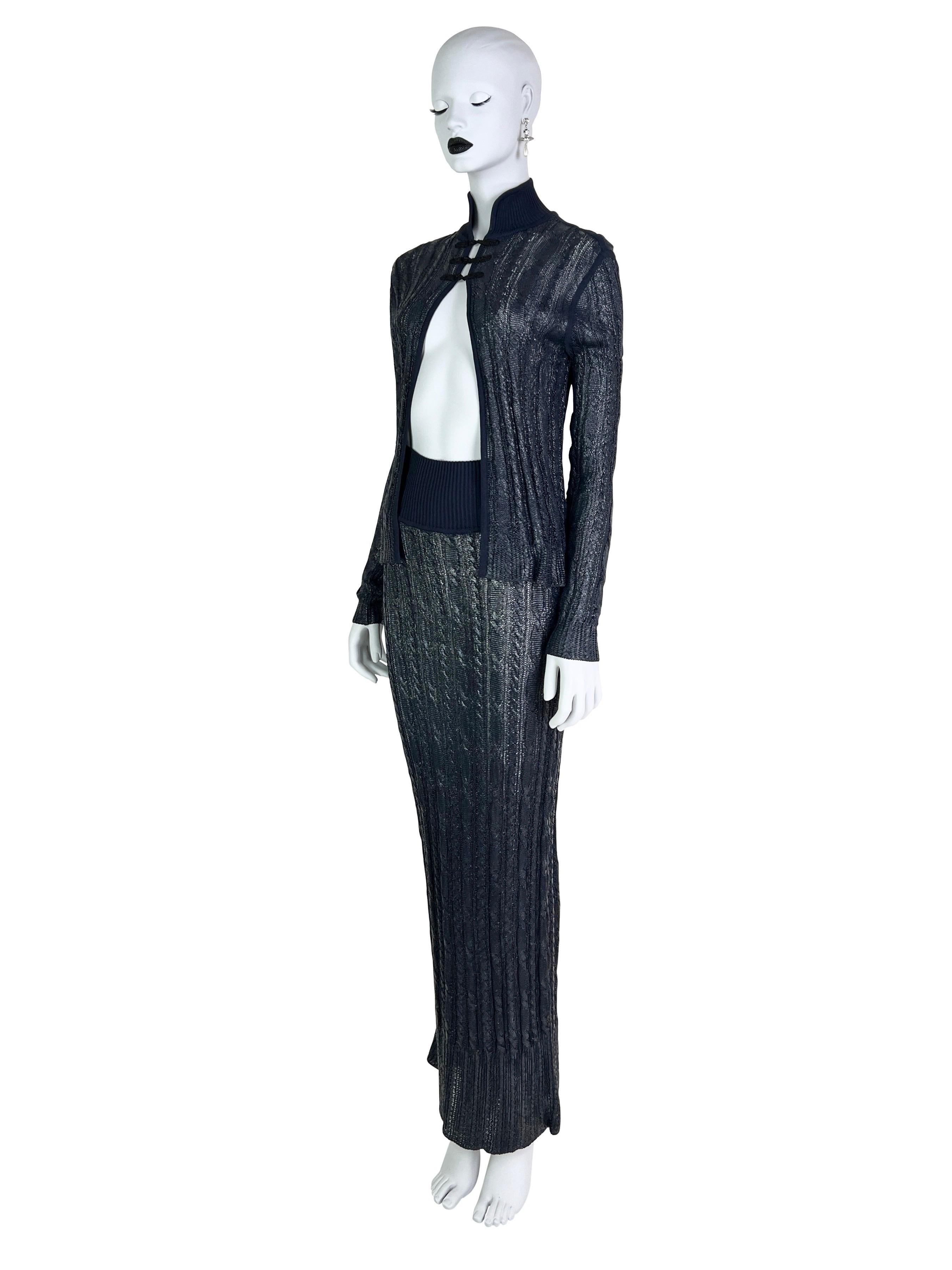 SS 1999 Dior by John Galliano RTW Rubber Knit 3-pieces ensemble For Sale 1
