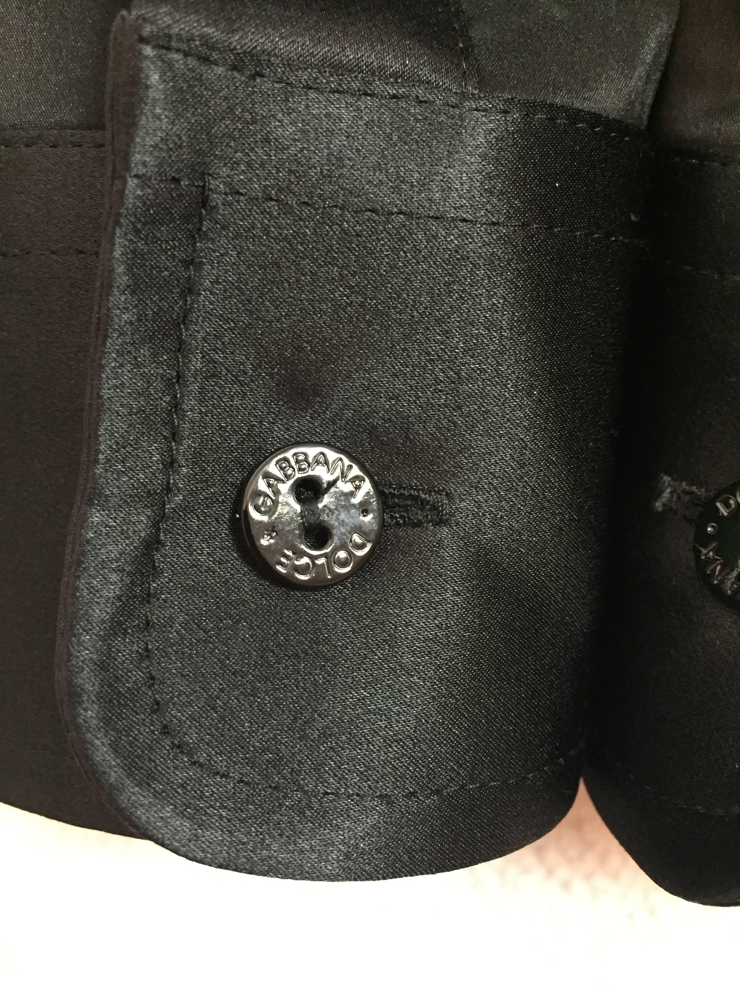 S/S 2000 Dolce & Gabbana Sheer Black Button Down Tunic Dress Blouse 3
