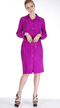 S/S 2000 Vintage Gianni Versace Suede Leather Dress