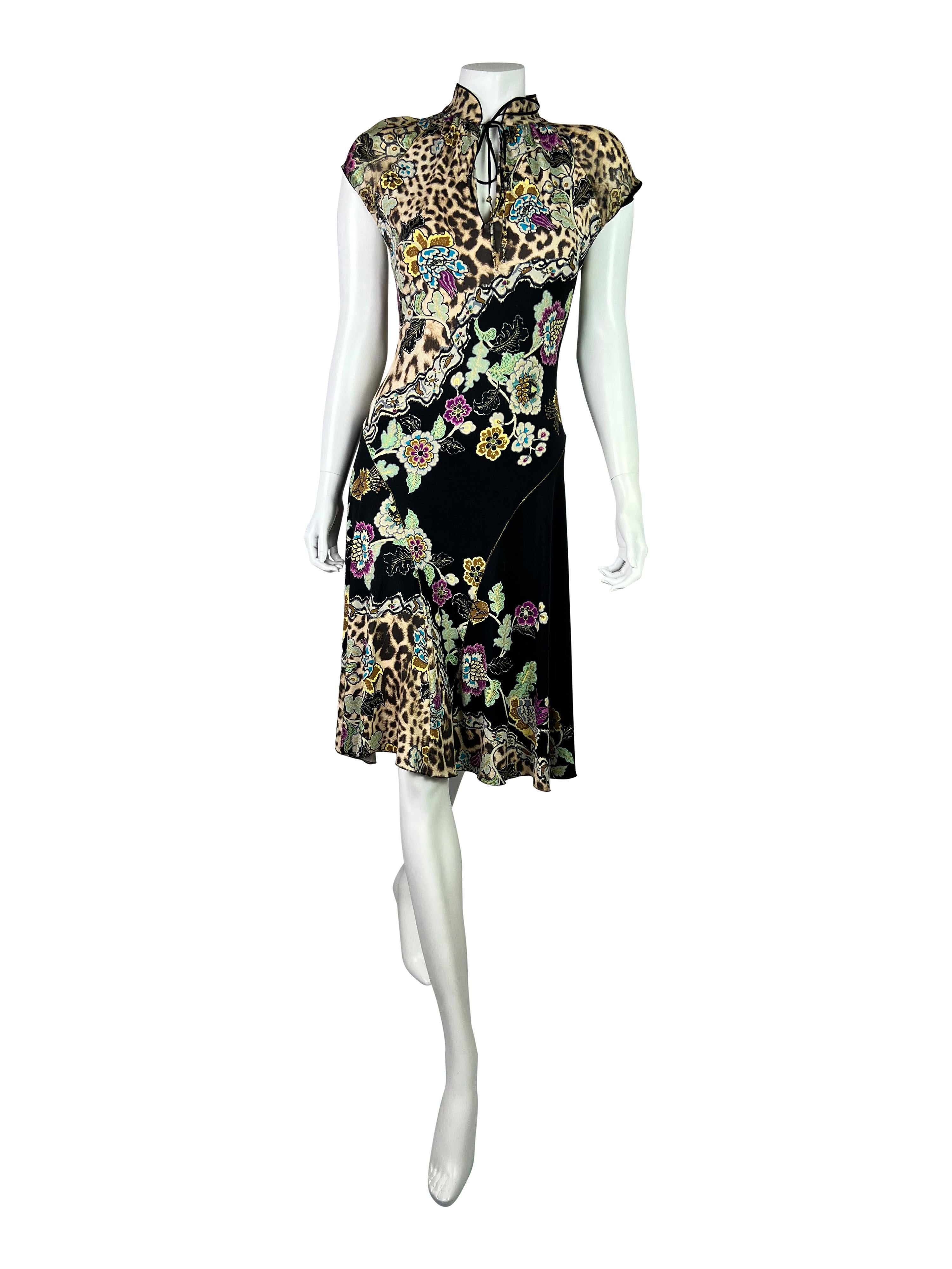 SS 2003 Roberto Cavalli Chinoiserie Dress In Excellent Condition For Sale In Prague, CZ