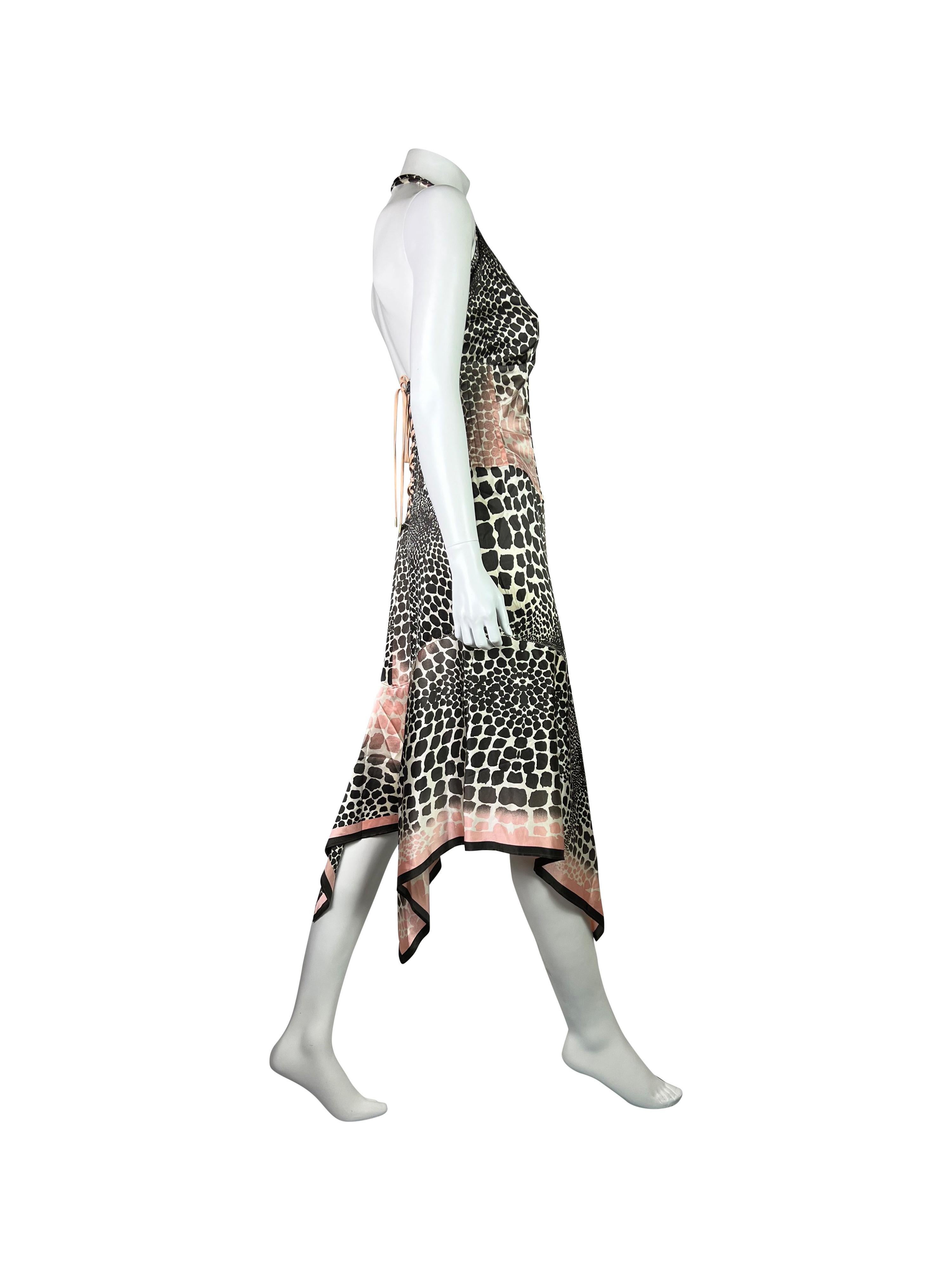 Women's SS 2004 Roberto Cavalli Corset Halter Neck Silk Dress For Sale