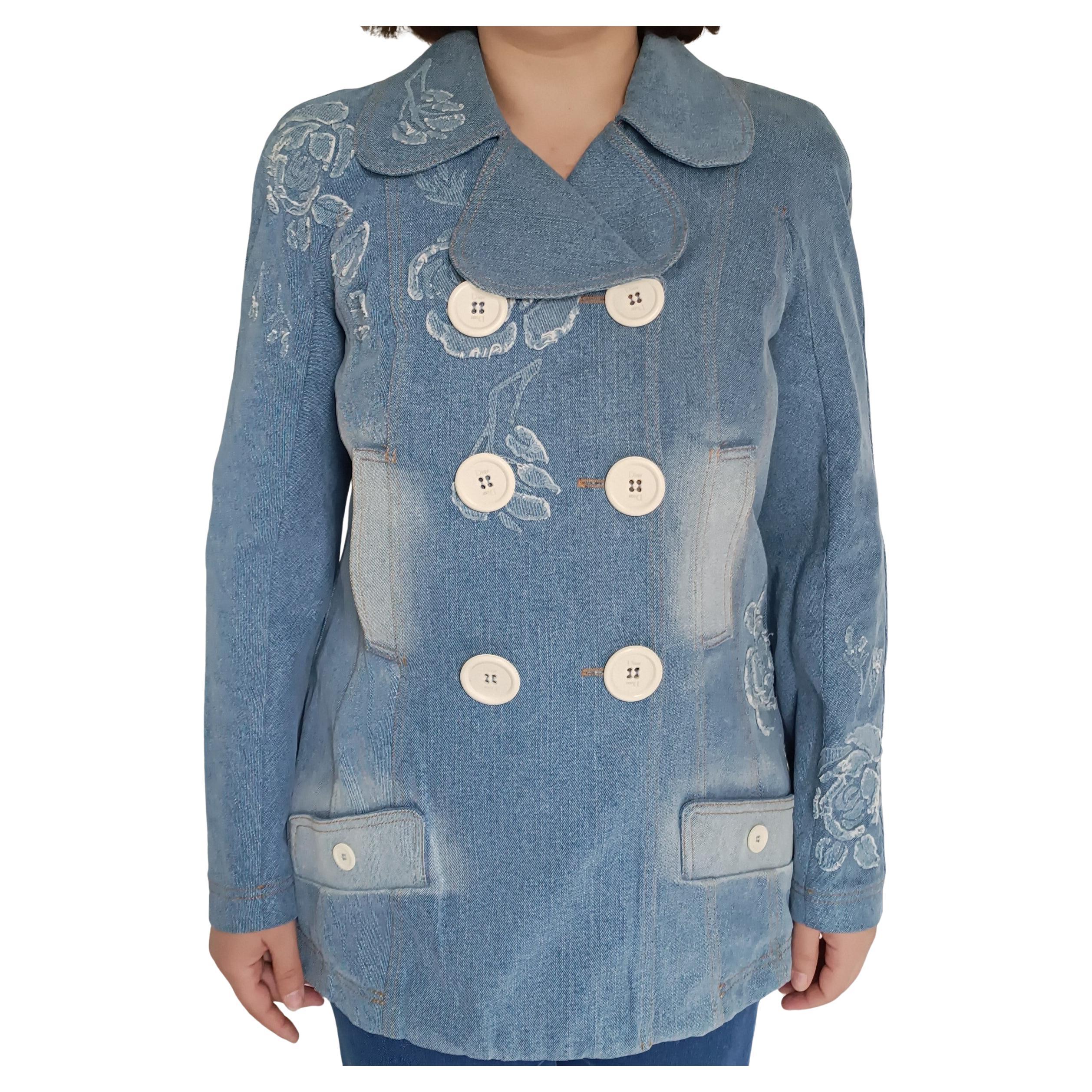 SS 2005 Christian Dior & Galliano denim jacket SZ 42 FR US 10 46 IT For Sale