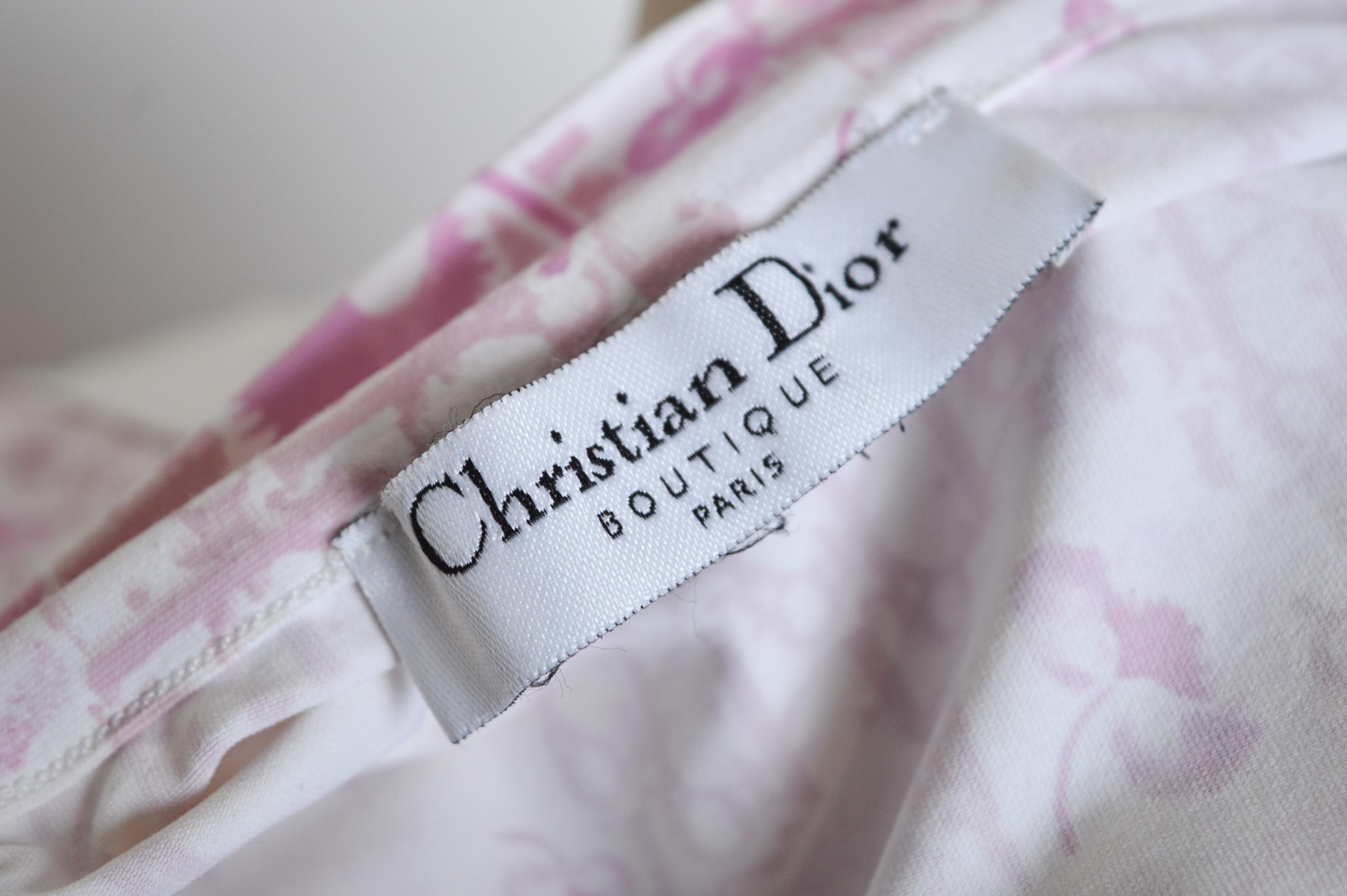 SS 2005 Christian Dior Rosa Girly Trotter Galliano Wickel-Minirock mit Monogramm Y2k Minirock Damen im Angebot