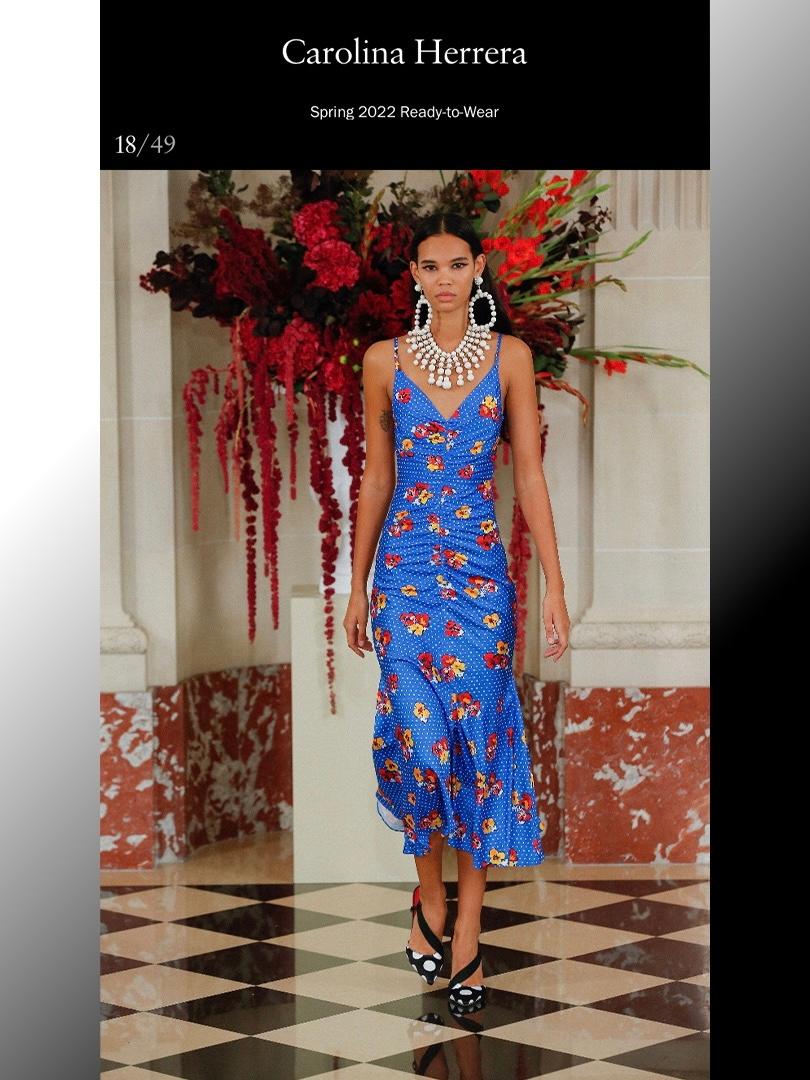 SS 2022 Silk Ruffled Draped Floral Printed Silk Maxi Dress, Carolina Herrera 5