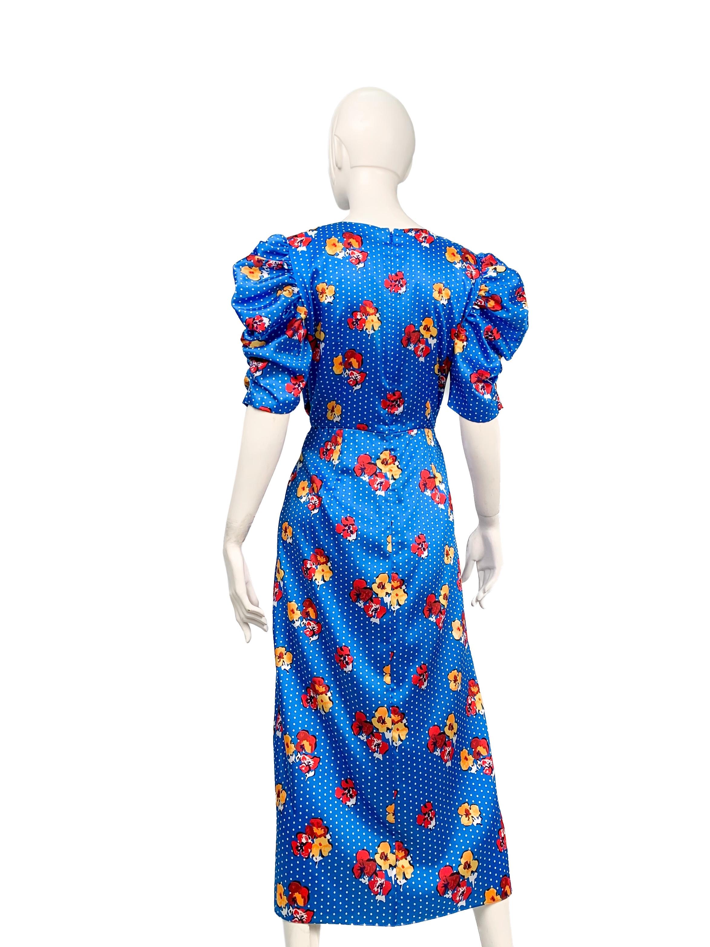 SS 2022 Silk Ruffled Draped Floral Printed Silk Maxi Dress, Carolina Herrera 1