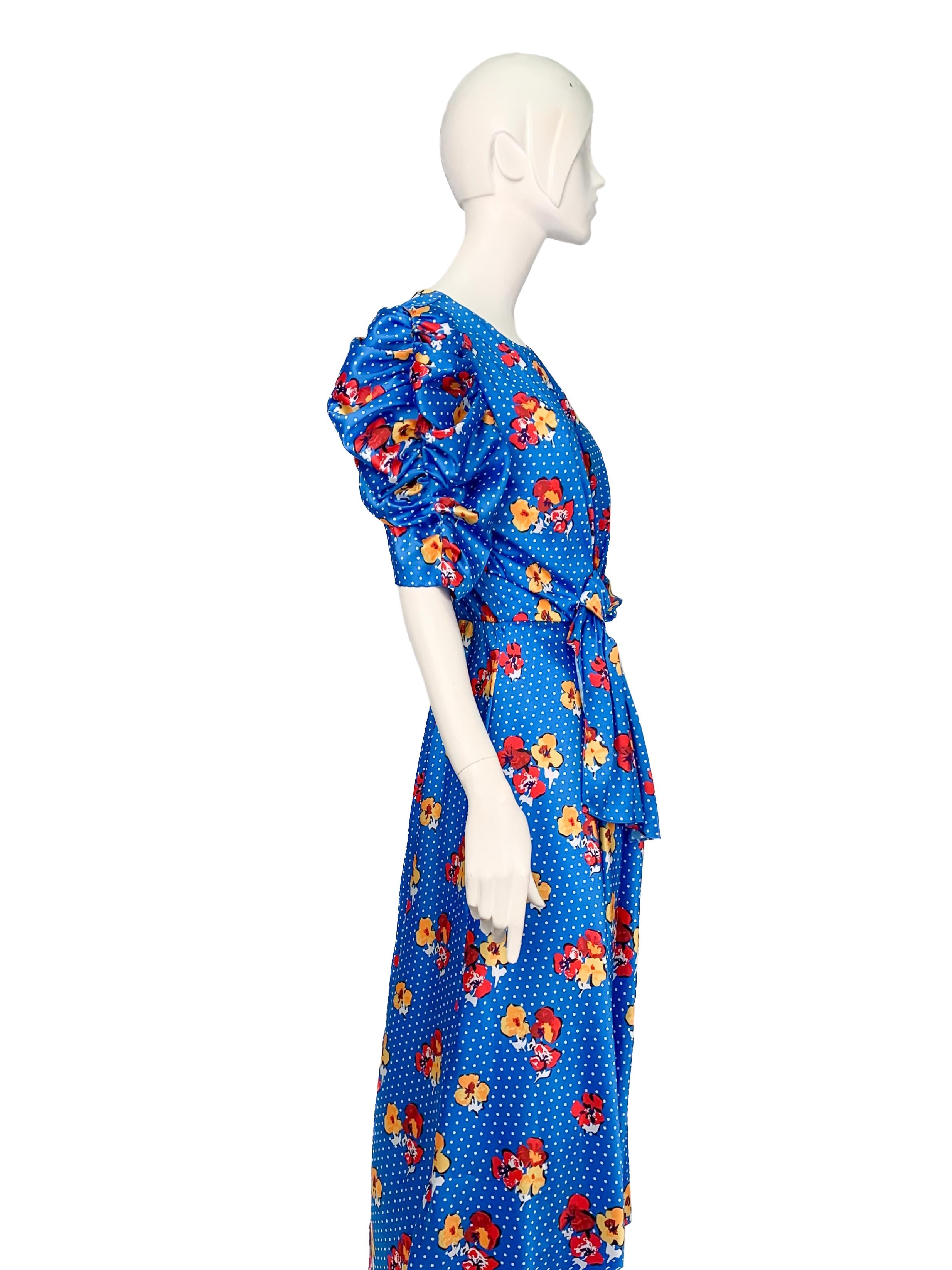 SS 2022 Silk Ruffled Draped Floral Printed Silk Maxi Dress, Carolina Herrera 2