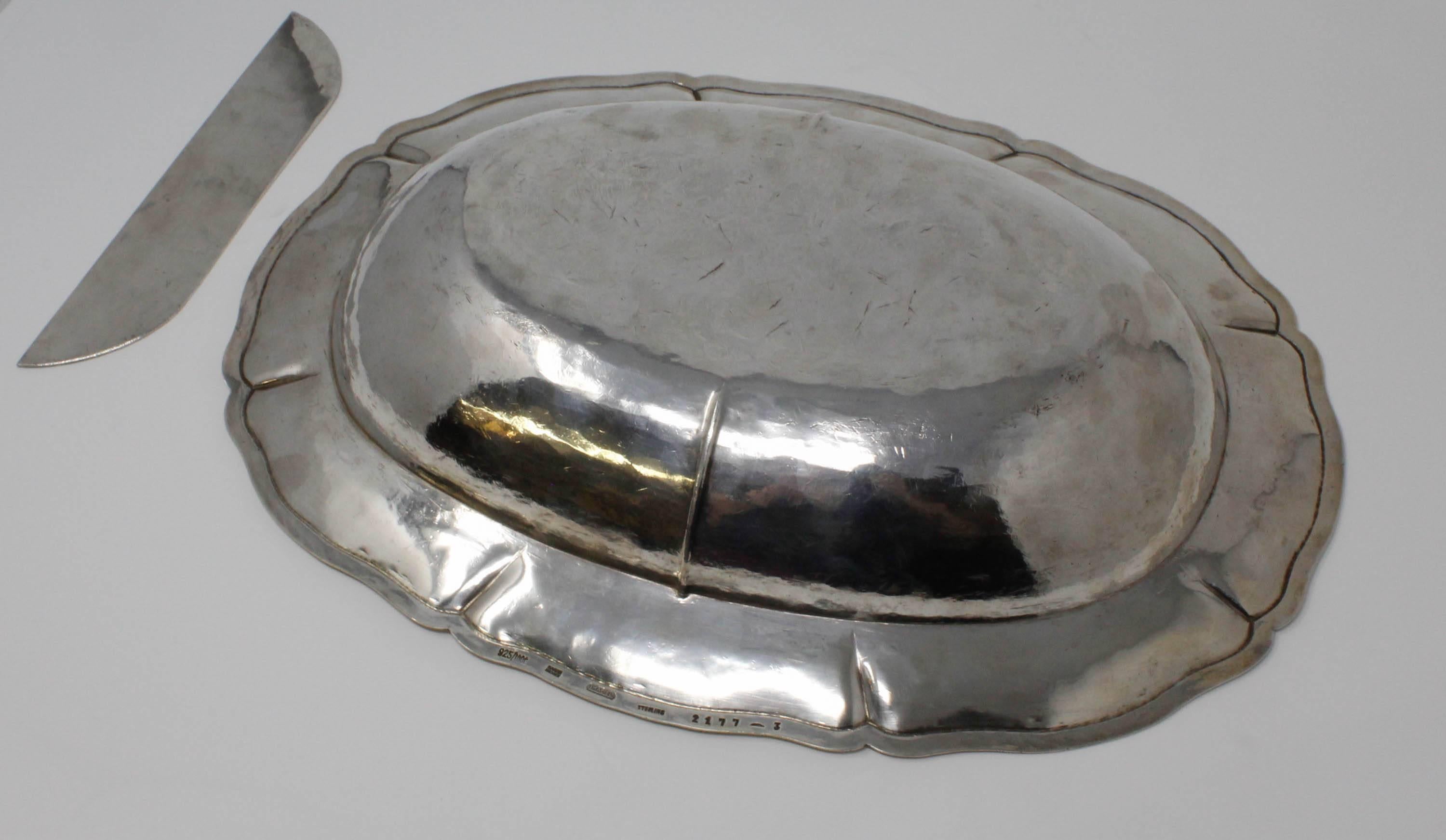 SS Oval Divided Dish, Maciel, circa 1950 For Sale 1