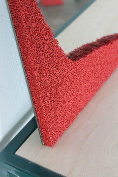 SS, Small Square, Ceramic Foam Hanging Mirror by Jordan Keaney