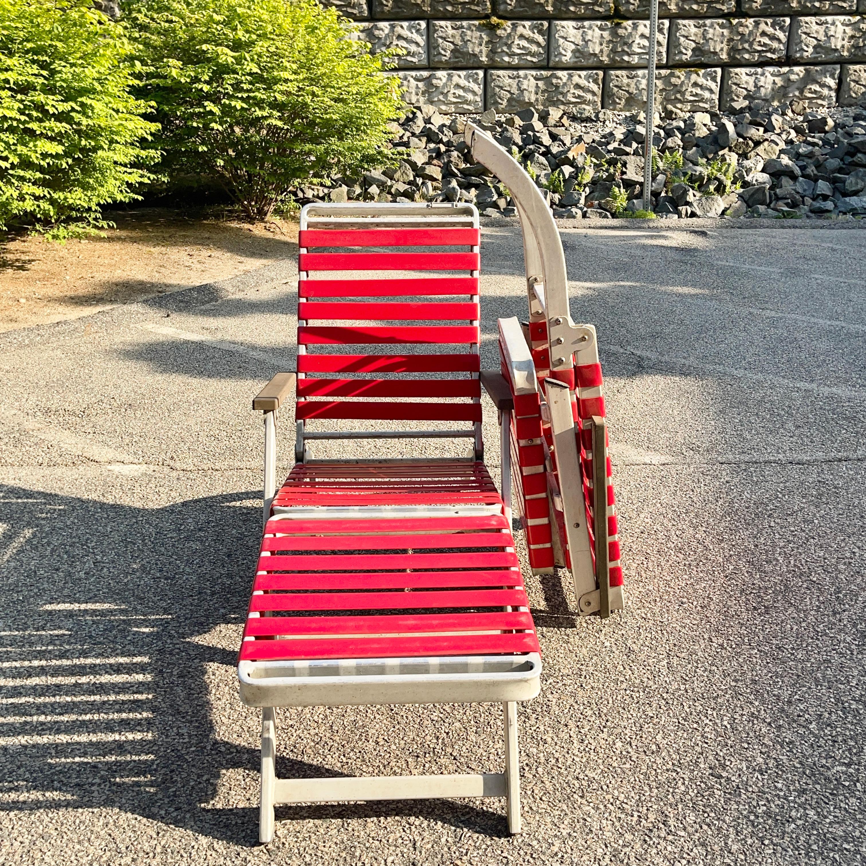 SS United States Pair of Folding Deck Chairs by Troy Sunshade Co. 6