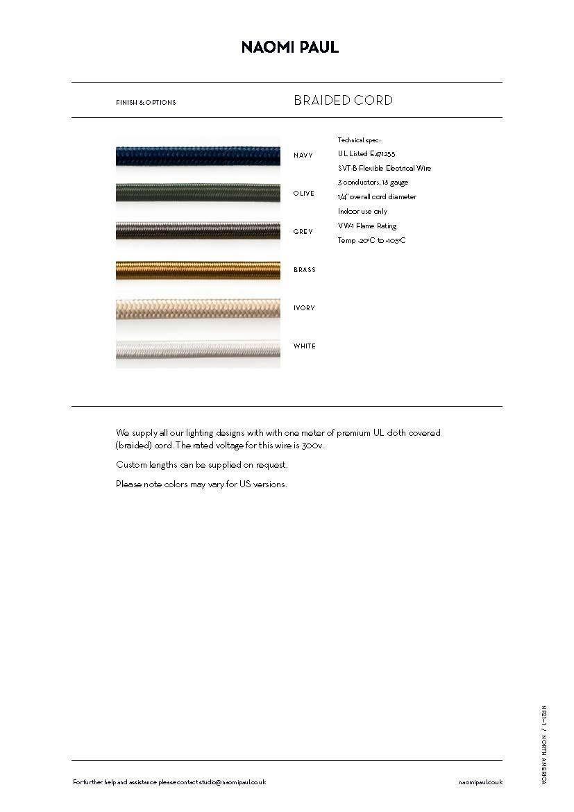 Brass SS01 50/50 Pendant Light Ø50cm/19.7in, Hand Crocheted in 100% Egyptian Cotton