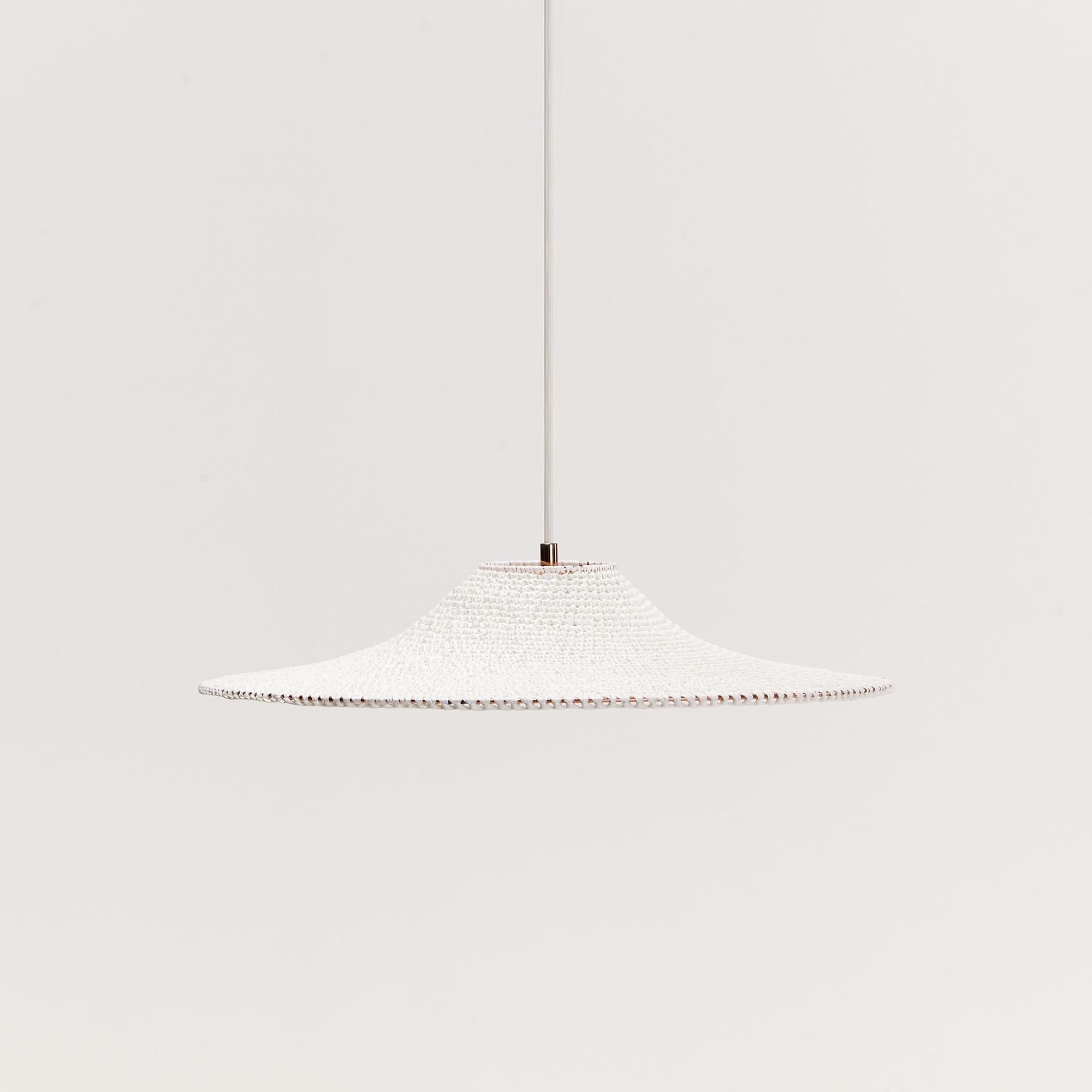 British SS01 Pendant Light Ø50cm/19.7 in, Hand Crocheted in 100% Egyptian Cotton For Sale