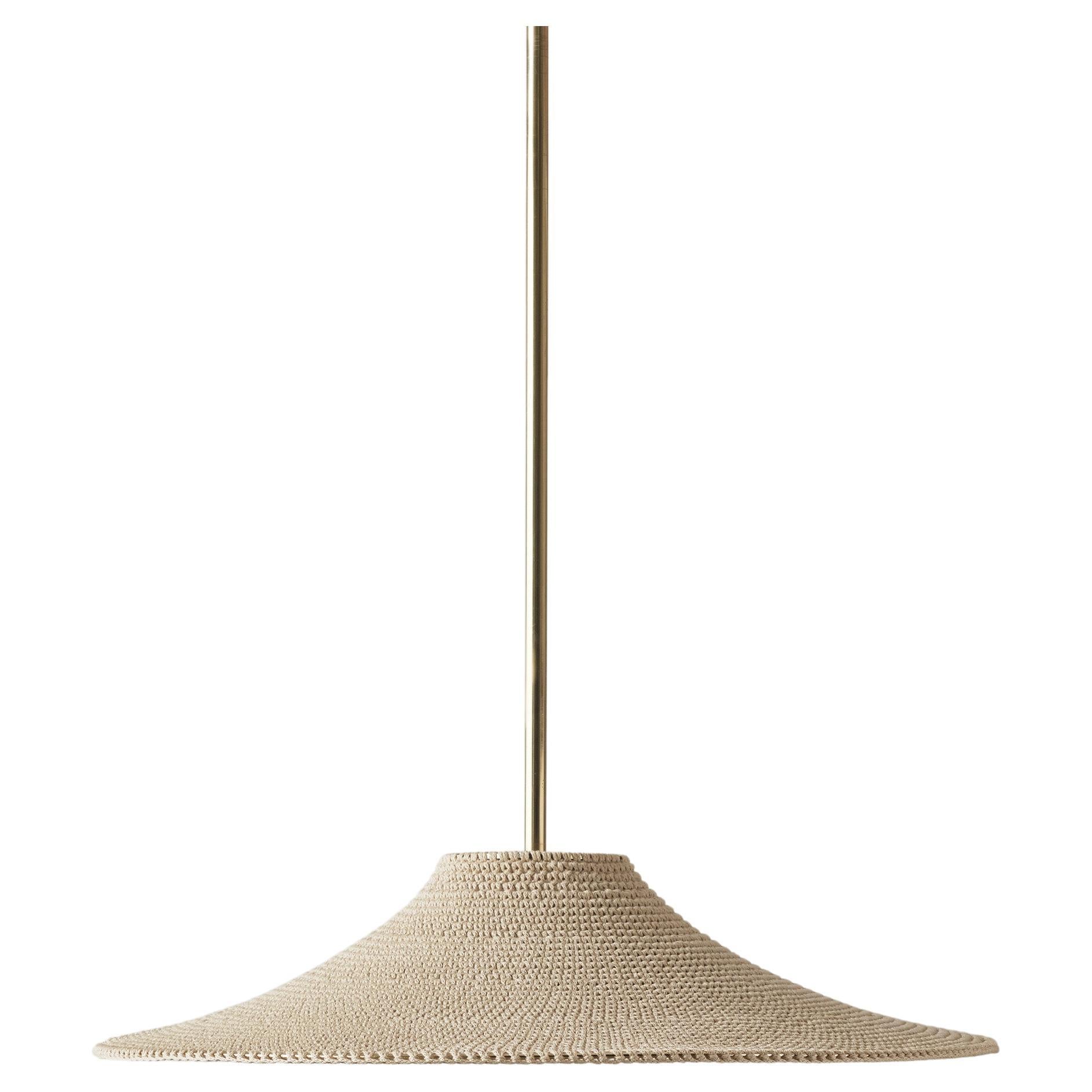 SS01 Pendant Light Ø60cm/23.6in, Hand Crocheted in 100% Egyptian Cotton For Sale