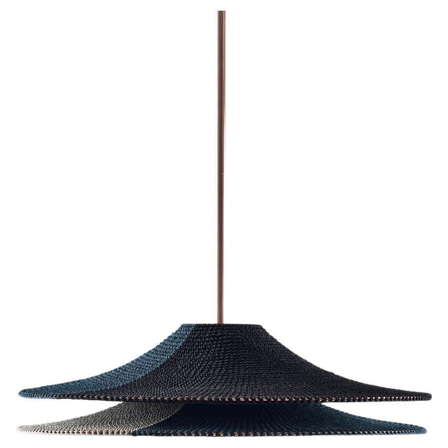 SS02 Pendant Light Ø50cm/19.7 in, Hand Crocheted in 100% Egyptian Cotton For Sale