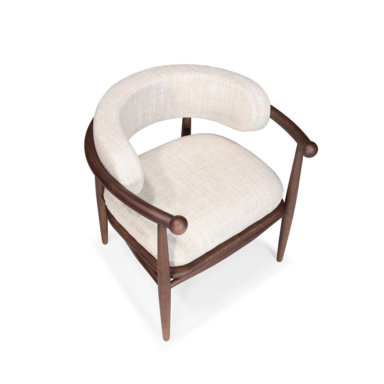 Sillón SS1: Respaldo curvo y confort intemporal en madera en venta 2