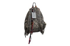 SS14 Runway Vintage Graffiti Art School Canvas Backpack
