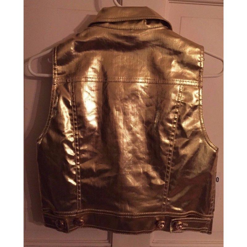 SS15 Barbie Moschino Couture x Jeremy Scott Gold Lamé Buttoned Collar Top It 40 For Sale 8