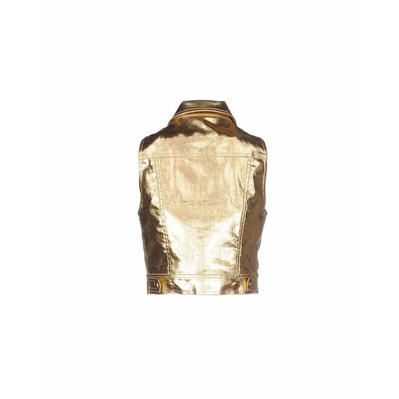 SS15 Barbie Moschino Couture x Jeremy Scott Gold Lamé Buttoned Collar Top It40

Additional Information:
Material: 98% cotton 2% other fibers        
Color: Gold
Pattern: Solid        
Style: Lamé Buttoned Collar Top
Size: 40 IT
100%