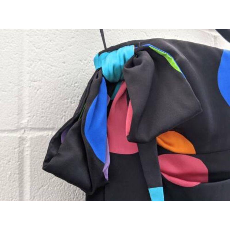 Robe de cocktail en soie noire à cercles fluo Moschino Couture Jeremy Scott Barbie SS15 en vente 5