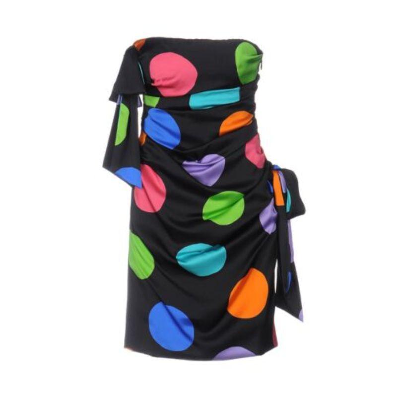 SS15 Moschino Couture Jeremy Scott Barbie Black Silk Cocktail Dress Neon Circles

Additional Information:
Material: 100% Silk, Polyamide
Color: Black/Multi-color	    
Style: Mini
Size: 40 IT
100% Authentic!!!
Condition: Brand new with tags