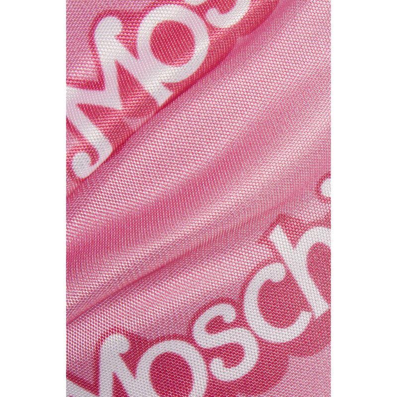 SS15 Moschino Couture Jeremy Scott Barbie Logo Satin Shorts Baby Rosa Think Pink im Zustand „Neu“ im Angebot in Palm Springs, CA
