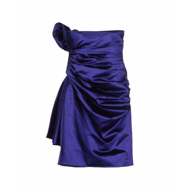 Purple SS15 Moschino Couture Jeremy Scott Barbie Prom Satin Sleeveless Gown 40 IT For Sale