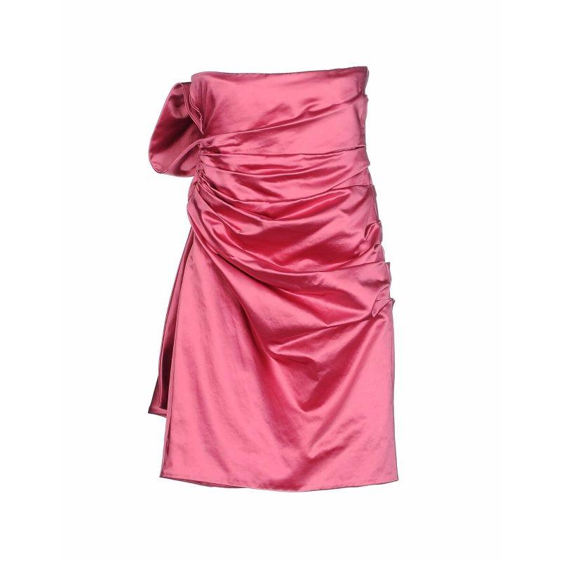 Women's SS15 Moschino Couture Jeremy Scott Barbie Satin Sleeveless Pink Mini Short Dress For Sale